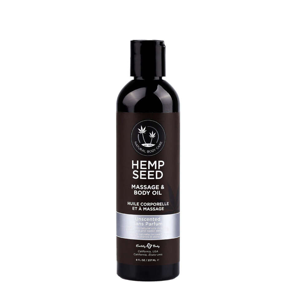 Hemp Seed Massage & Body Oil - Unscented - 237 ml Bottle